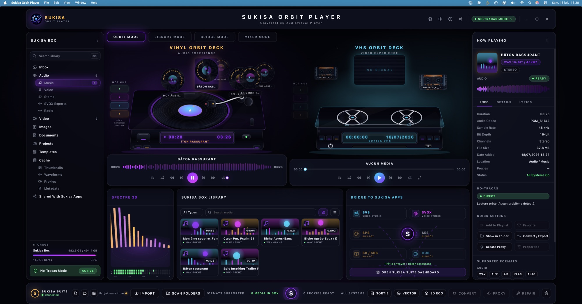 Sukisa Orbit Player — Orbit Mode